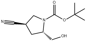 (2S,4R)-tert-Butyl 4-cyano-(2-hydroxymethyl)pyrrolidine-1-carboxylate Struktur