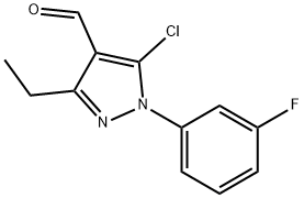 5-chloro-3-ethyl-1-(3-fluorophenyl)-1H-pyrazole-4-carbaldehyde Struktur