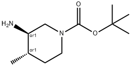 Trans-tert-butyl 3-amino-4-methylpiperidine-1-carboxylate Struktur