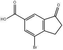 7-BROMO-3-OXO-2,3-DIHYDRO-1H-INDENE-5-CARBOXYLIC ACID Struktur