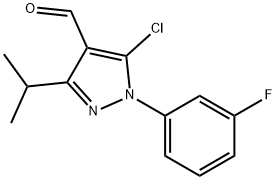 5-chloro-1-(3-fluorophenyl)-3-(propan-2-yl)-1H-pyrazole-4-carbaldehyde Struktur