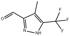 4-methyl-3-(trifluoromethyl)-1H-pyrazole-5-carbaldehyde Struktur