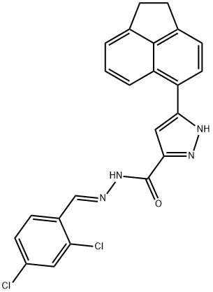 (E)-N-(2,4-dichlorobenzylidene)-3-(1,2-dihydroacenaphthylen-5-yl)-1H-pyrazole-5-carbohydrazide Struktur