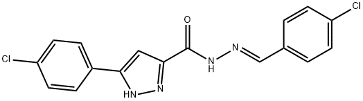 (E)-N-(4-chlorobenzylidene)-3-(4-chlorophenyl)-1H-pyrazole-5-carbohydrazide Struktur