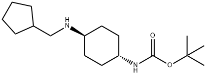 tert-Butyl (1R*,4R*)-4-[(cyclopentylmethyl)amino]cyclohexylcarbamate Struktur