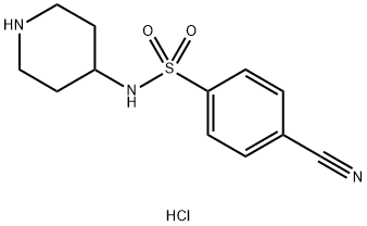 4-Cyano-N-piperidin-4-yl-benzenesulfonamide hydrochloride Struktur