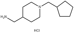 [1-(Cyclopentylmethyl)piperidin-4-yl]methanamine dihydrochloride Struktur