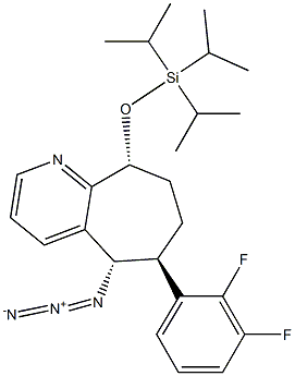 [(5S,6S,9R)-5-azido-6-(2,3-difluorophenyl)-6,7,8,9-tetrahydro-5H-cyclohepta[b]pyridin-9-yl]oxy-tri(propan-2-yl)silane Struktur