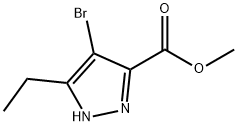 4-Bromo-5-ethyl-2H-pyrazole-3-carboxylic acid methyl ester Struktur