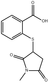 2-((1-methyl-2,5-dioxopyrrolidin-3-yl)thio)benzoic acid Struktur