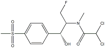 2,2-dichloro-N-[(1R)-3-fluoro-1-hydroxy-1-(4-methylsulfonylphenyl)propan-2-yl]-N-methylacetamide Struktur