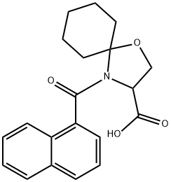 4-(naphthalene-1-carbonyl)-1-oxa-4-azaspiro[4.5]decane-3-carboxylic acid Struktur