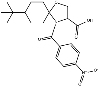 8-tert-butyl-4-(4-nitrobenzoyl)-1-oxa-4-azaspiro[4.5]decane-3-carboxylic acid Struktur