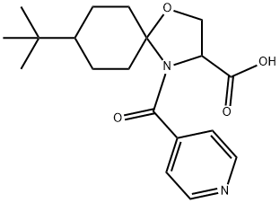 8-tert-butyl-4-(pyridine-4-carbonyl)-1-oxa-4-azaspiro[4.5]decane-3-carboxylic acid Struktur