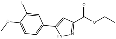 ethyl 5-(3-fluoro-4-methoxyphenyl)-1H-pyrazole-3-carboxylate Struktur