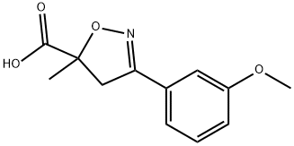 3-(3-methoxyphenyl)-5-methyl-4,5-dihydro-1,2-oxazole-5-carboxylic acid Struktur