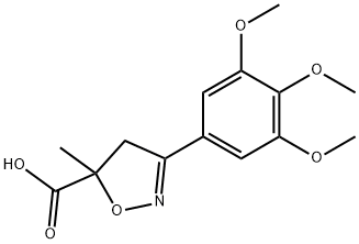 5-methyl-3-(3,4,5-trimethoxyphenyl)-4,5-dihydro-1,2-oxazole-5-carboxylic acid Struktur