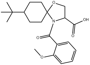 8-tert-butyl-4-(2-methoxybenzoyl)-1-oxa-4-azaspiro[4.5]decane-3-carboxylic acid Struktur