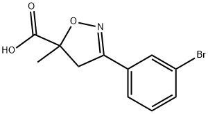 3-(3-bromophenyl)-5-methyl-4,5-dihydro-1,2-oxazole-5-carboxylic acid Struktur