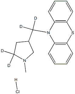 10-[dideuterio-(5,5-dideuterio-1-methylpyrrolidin-3-yl)methyl]phenothiazine:hydrochloride Struktur