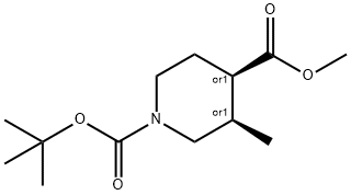 CIS-N-BOC-3-METHYLPIPERIDINE-4-CARBOXYLIC ACID METHYL ESTER Struktur