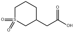 2-(1,1-dioxidotetrahydro-2H-thiopyran-3-yl)acetic acid Struktur