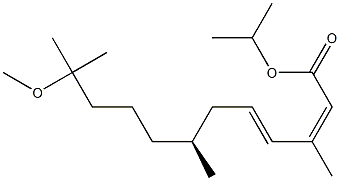 2,4-Dodecadienoic acid, 11-methoxy-3,7,11-trimethyl-, 1-methylethyl ester, (2Z,4E,7S)- Struktur