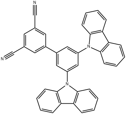 3',5'-Di(carbazol-9-yl)-[1,1'-biphenyl]-3,5-dicarbonitrile Struktur