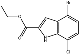 ETHYL 4-BROMO-7-CHLORO-1H-INDOLE-2-CARBOXYLATE Struktur