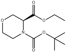 (S)-tert-butyl ethyl morpholine-3,4-dicarboxylate Structure