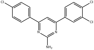 4-(4-chlorophenyl)-6-(3,4-dichlorophenyl)pyrimidin-2-amine Struktur