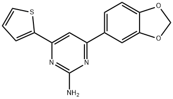 4-(2H-1,3-benzodioxol-5-yl)-6-(thiophen-2-yl)pyrimidin-2-amine Struktur