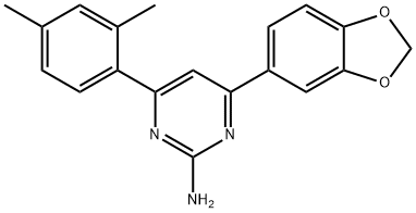 4-(2H-1,3-benzodioxol-5-yl)-6-(2,4-dimethylphenyl)pyrimidin-2-amine Struktur