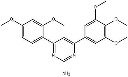 4-(2,4-dimethoxyphenyl)-6-(3,4,5-trimethoxyphenyl)pyrimidin-2-amine Struktur