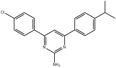 4-(4-chlorophenyl)-6-[4-(propan-2-yl)phenyl]pyrimidin-2-amine Struktur