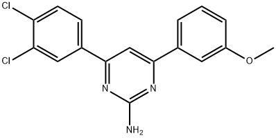 4-(3,4-dichlorophenyl)-6-(3-methoxyphenyl)pyrimidin-2-amine Struktur