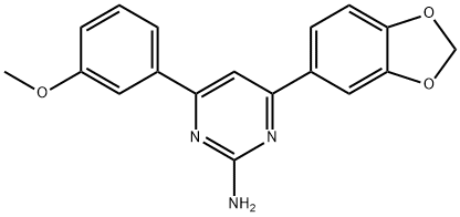 4-(2H-1,3-benzodioxol-5-yl)-6-(3-methoxyphenyl)pyrimidin-2-amine Struktur