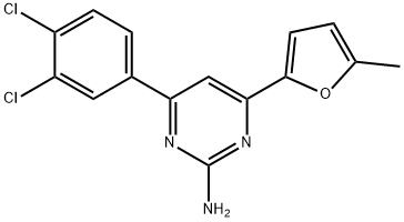 4-(3,4-dichlorophenyl)-6-(5-methylfuran-2-yl)pyrimidin-2-amine Struktur