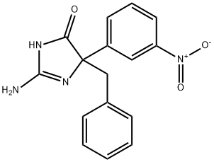 2-amino-5-benzyl-5-(3-nitrophenyl)-4,5-dihydro-1H-imidazol-4-one Struktur