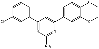 4-(3-chlorophenyl)-6-(3,4-dimethoxyphenyl)pyrimidin-2-amine Struktur