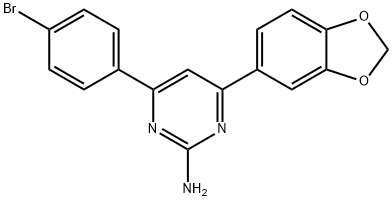 4-(2H-1,3-benzodioxol-5-yl)-6-(4-bromophenyl)pyrimidin-2-amine Struktur