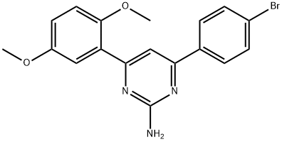 4-(4-bromophenyl)-6-(2,5-dimethoxyphenyl)pyrimidin-2-amine Struktur