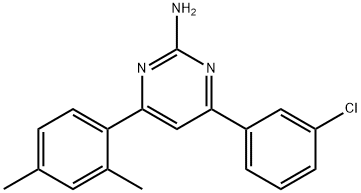 4-(3-chlorophenyl)-6-(2,4-dimethylphenyl)pyrimidin-2-amine Struktur