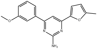 4-(3-methoxyphenyl)-6-(5-methylfuran-2-yl)pyrimidin-2-amine Struktur