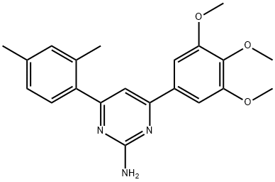 4-(2,4-dimethylphenyl)-6-(3,4,5-trimethoxyphenyl)pyrimidin-2-amine Struktur