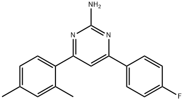 4-(2,4-dimethylphenyl)-6-(4-fluorophenyl)pyrimidin-2-amine Struktur