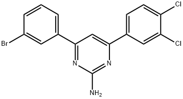 4-(3-bromophenyl)-6-(3,4-dichlorophenyl)pyrimidin-2-amine Struktur