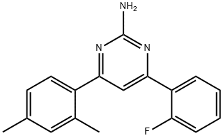 4-(2,4-dimethylphenyl)-6-(2-fluorophenyl)pyrimidin-2-amine Struktur