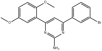 4-(3-bromophenyl)-6-(2,5-dimethoxyphenyl)pyrimidin-2-amine Struktur