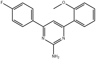 4-(4-fluorophenyl)-6-(2-methoxyphenyl)pyrimidin-2-amine Struktur